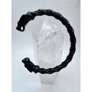Odin's Wolves Viking Bracelet - Black Stainless Steel Viking Nordic Jewelry